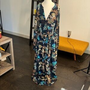 H&M Floral Maxi Dress - Blue and Green